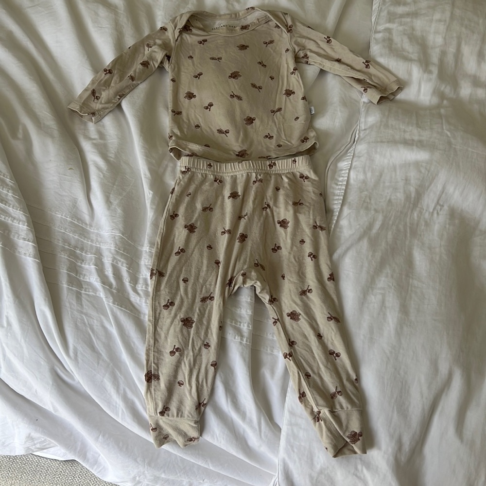 Elegant Baby two piece acorn pajama set